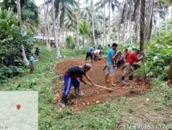 Anggota Fraksi PDI-Perjuangan Bangkep Bersama Masyarakat Desa Nulion Laksanakan Pembukaan Jalan Tani