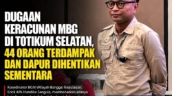 Dugaan Keracunan MBG di Totikum Selatan, 44 Orang Terdampak dan Dapur Dihentikan Sementara