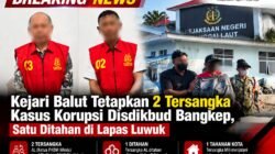 BreakingNews.!  Kejari Balut Tetapkan 2 Tersangka Kasus Korupsi Disdikbud Bangkep, Satu Ditahan di Lapas Luwuk