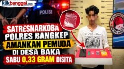 Satresnarkoba Polres Bangkep Amankan Pemuda di Desa Baka, Sabu 0,33 Gram Disita